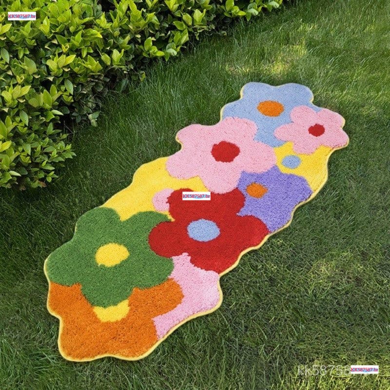 Tapete estilo floral INS, adequado para sala de estar, quarto, camurça, quarto infantil, quarto de meninas NU2H