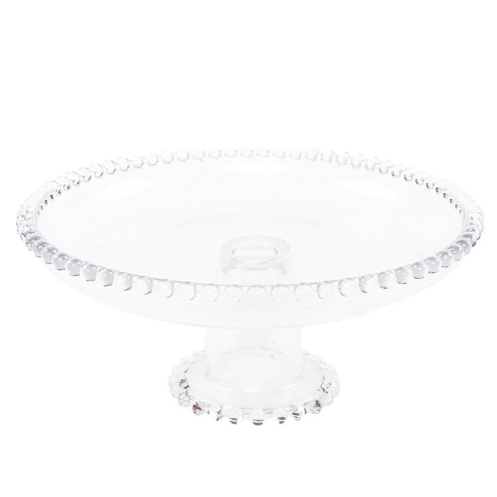 Prato de Cristal com Pé Pearl Transparente 20cm x 9cm Wolff