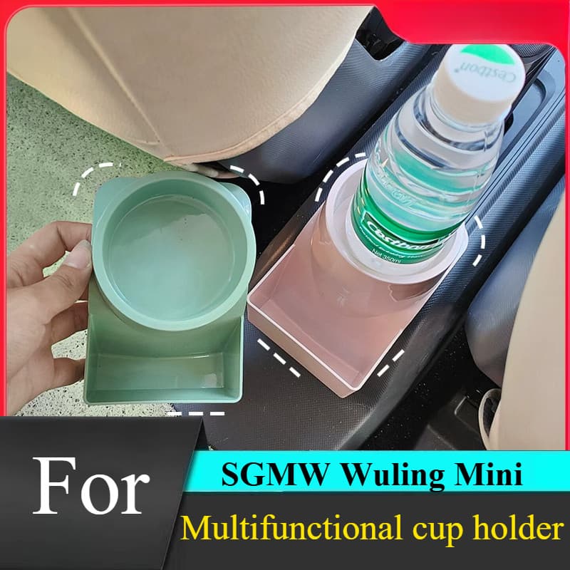 Para SGMW Wuling Mini Porta-Copos Multifuncional Organizador 2 Em 1 , Lanches , Óculos De Sol E Carteira