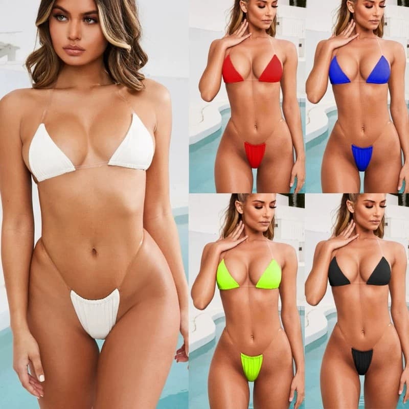 Biquíni Transparente Com Alça , Maiô Feminino ,