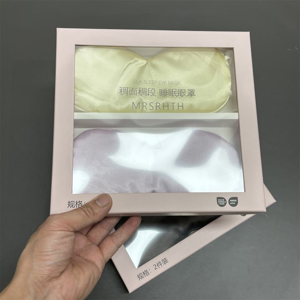 Sam está à venda!Máscara facial de seda pesada feita à mão com sensação de nuvem conjunto de 2 peças máscara para os olh