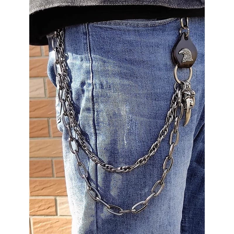 Hip-Hop retro calças corrente acessórios ornamentos subcultura cintura corrente masculino High-End Punk americano retro