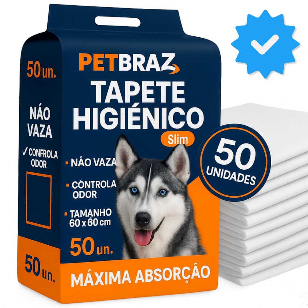Kit 100 Tapete Higiênico Descartável Para Cachorro - Fralda Pet 60x60 Xixi Cão Médio Pequeno