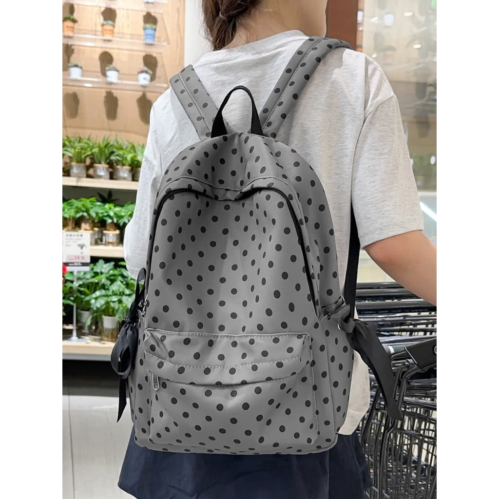 Polka Dot bonito mochila júnior meninas do ensino médio simples Casual leve mochila feminina estudantes do ensino médio