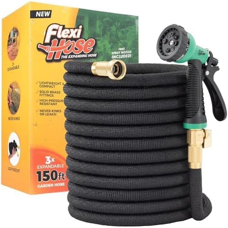 Mangueira De Jardim Expansível Flexi Hose Com Bico De 8 Funções , 50 Pés-Retrátil Leve , Água-Flexibilidade Sem Torção ,