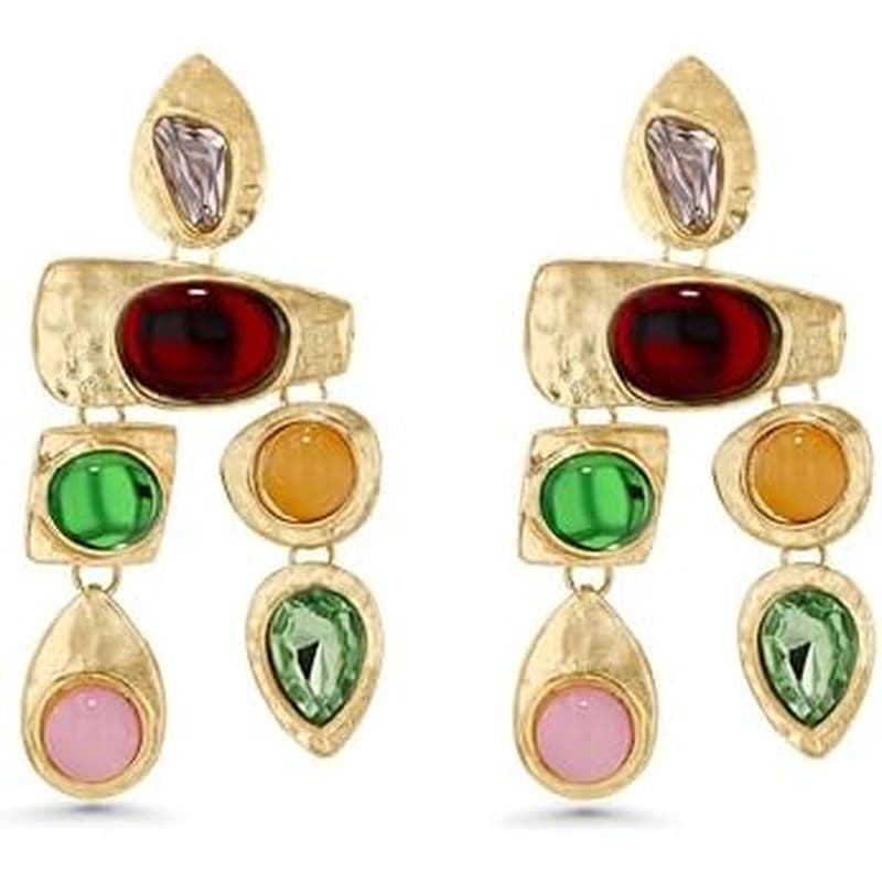 SNGIA Brincos femininos com pingente banhado a ouro 18K, joias boêmias para mulheres, brincos grandes e exclusivos para