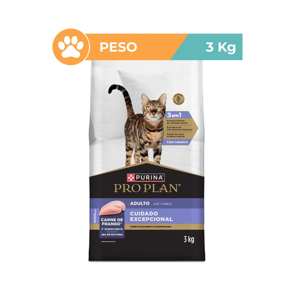Ração Pro Plan Frango Gatos Adultos 3kg Purina
