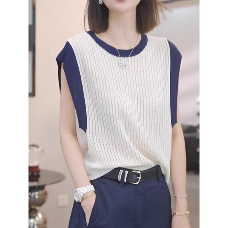 Tamanho grande temperamento moda estilo minimalista malhas estilo fino 2026 verão novo estilo mais magro olhar elegante