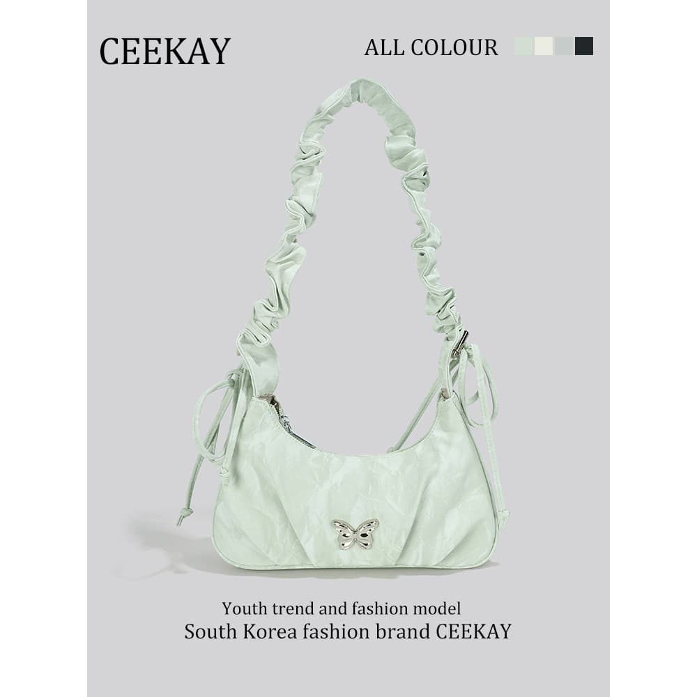 bolsa feminina Bolsa CEEEKAY Bolsa feminina plissada de verão nas axilas