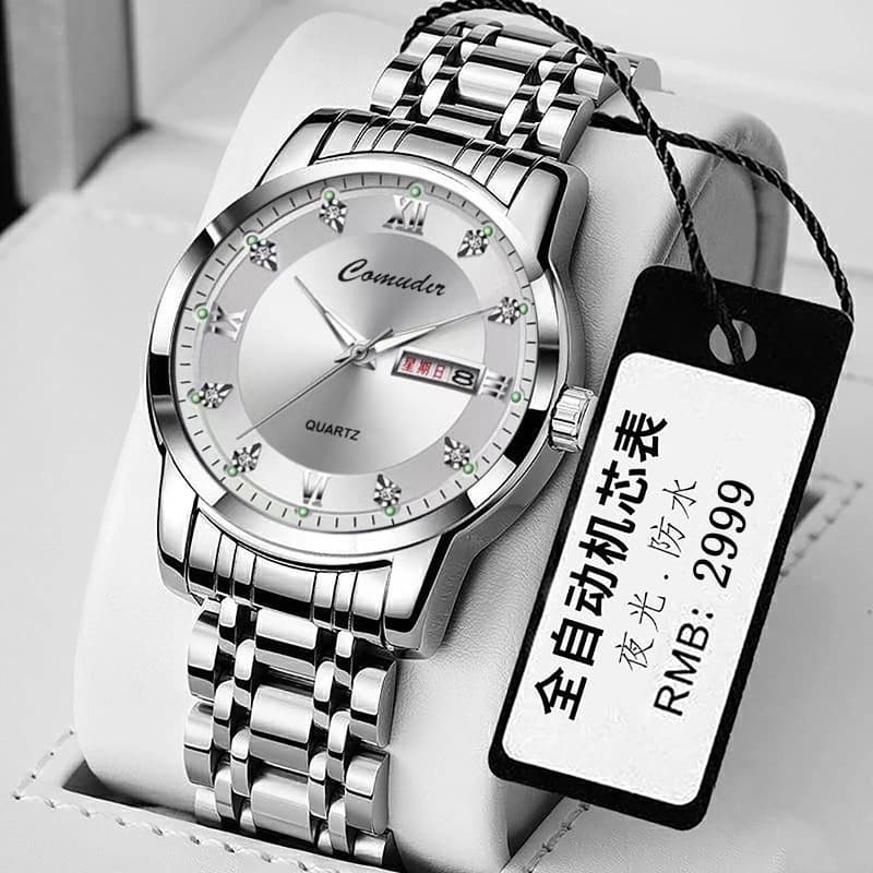 relogio masculino Novo relógio mecânico automático masculino à prova dwaterproof água na moda duplo calendário cravejado