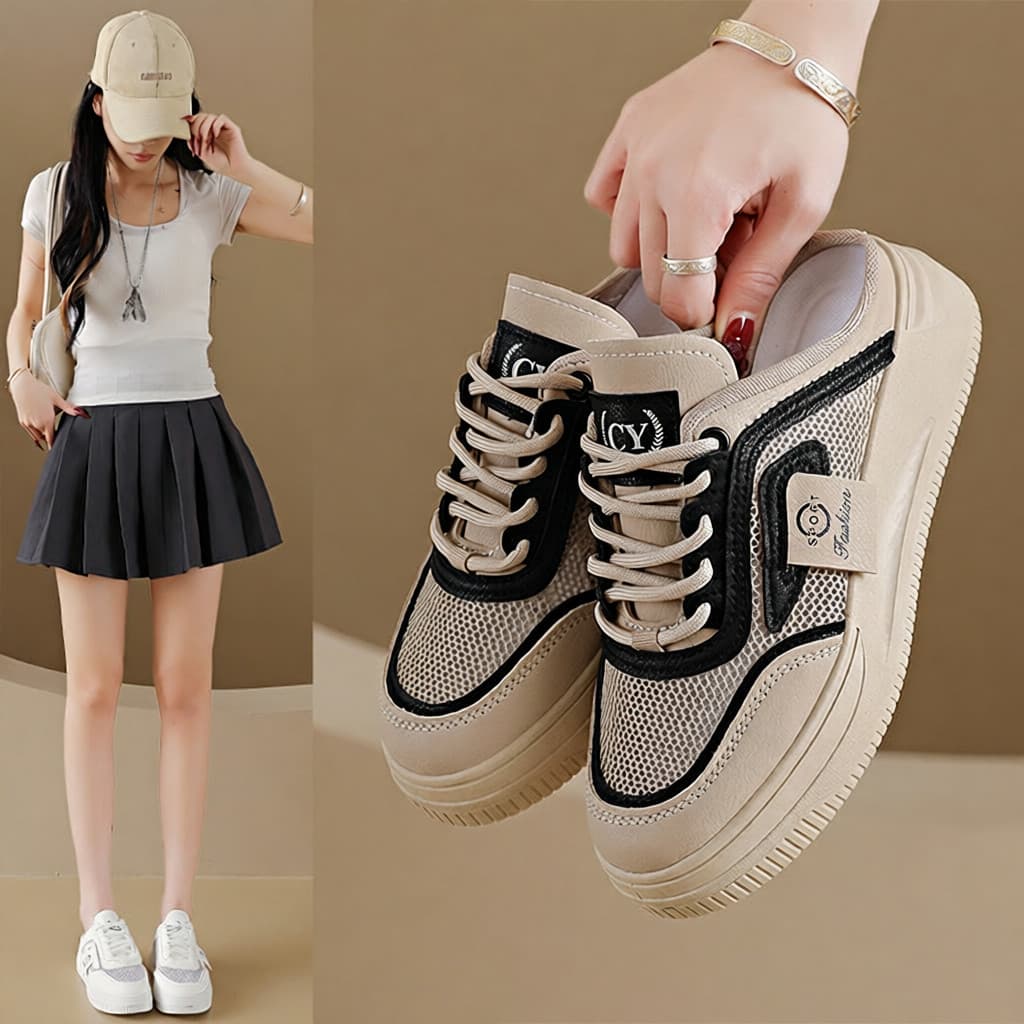 2026 verão sapatos brancos novo estilo versão coreana ins estudante do sexo feminino malha aumentada respirável Casual r