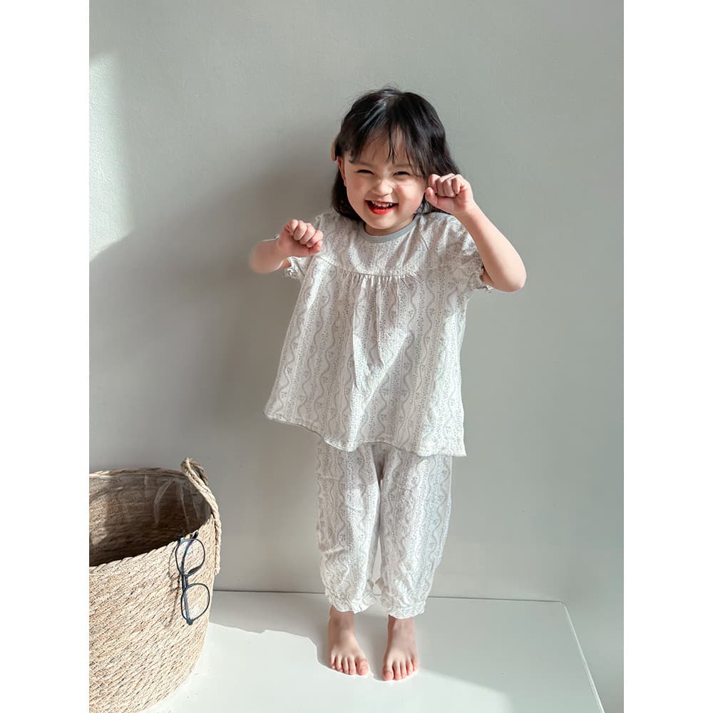 Japonês único verão bebê Homewear terno puro algodão menina crianças de manga curta superior proteção da barriga calças