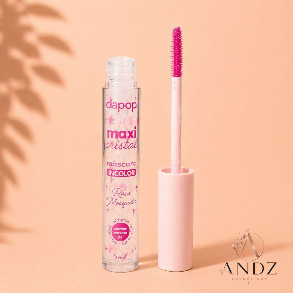 Gel Incolor Dapop para Cílios e Sobrancelhas Maxi Cristal Rosa Mosqueta