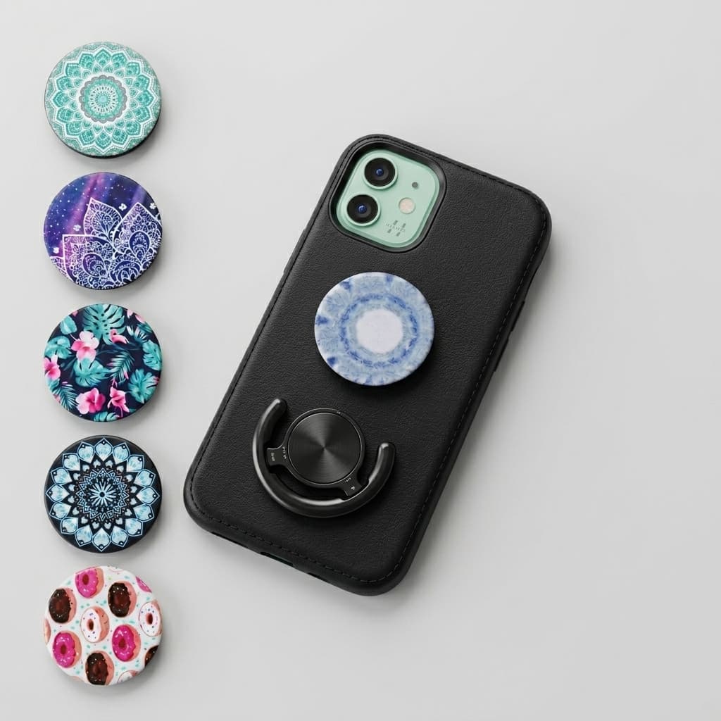Kit 1, 5 Ou 10 Suporte De Celular Dedo Anti Queda Estampas Variadas Alta Qualidade Pop Socket