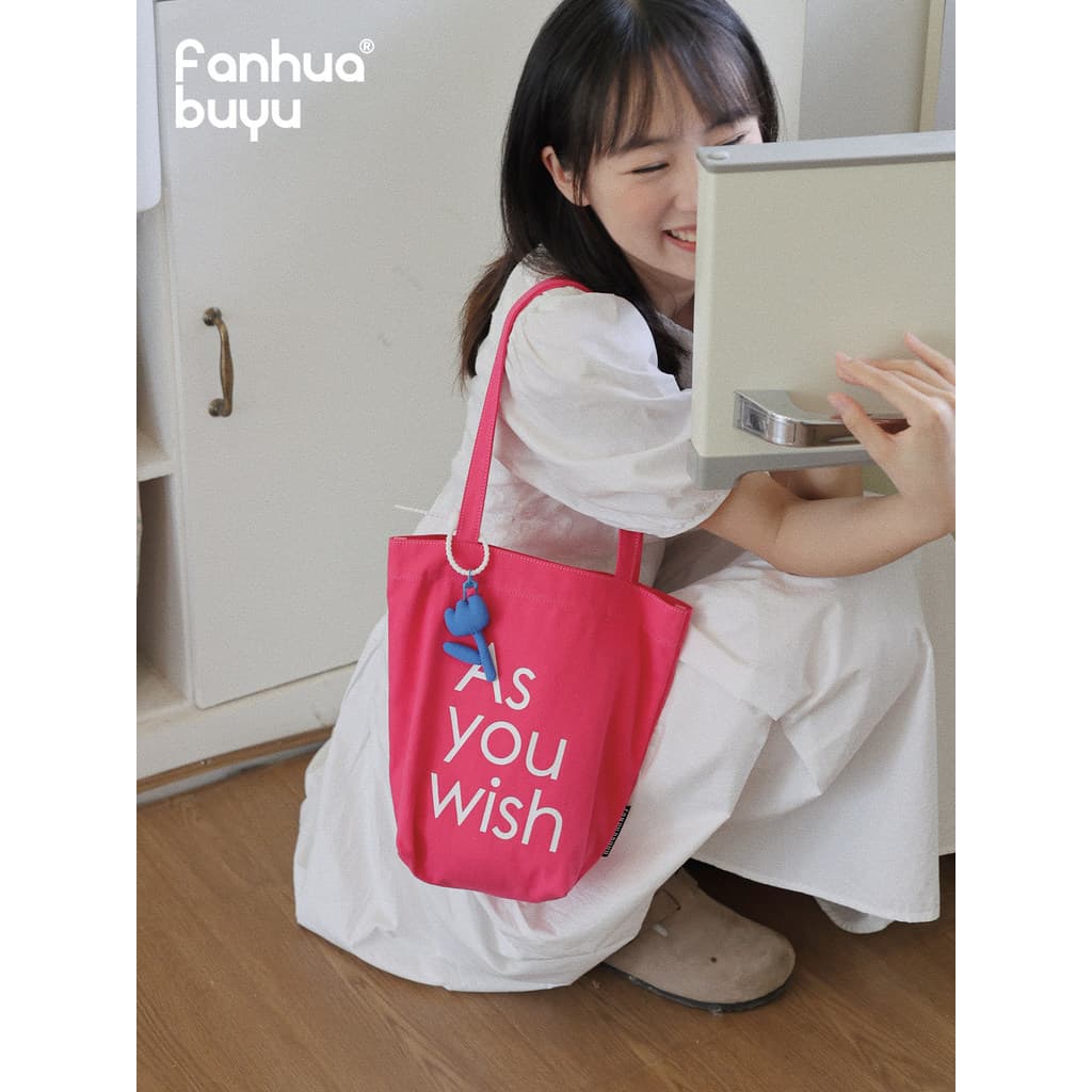 Vatican flor sussurro Original preguiçoso estilo arte bolsa de lona feminina estilo japonês coreano pequena carta simple