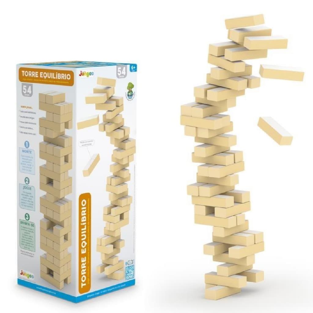 Jogo de Empilhar Torre de Equilíbrio em Madeira Pro 69 Peças