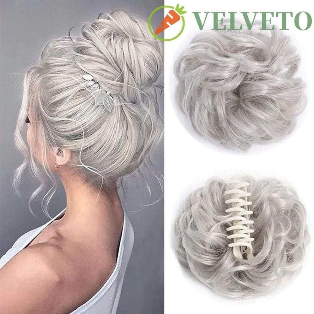Peruca de Cabelo Cacheado ELVETO, Peruca Sintética Ondulada, Presilha de Cabelo Preta ZNCW WHFR