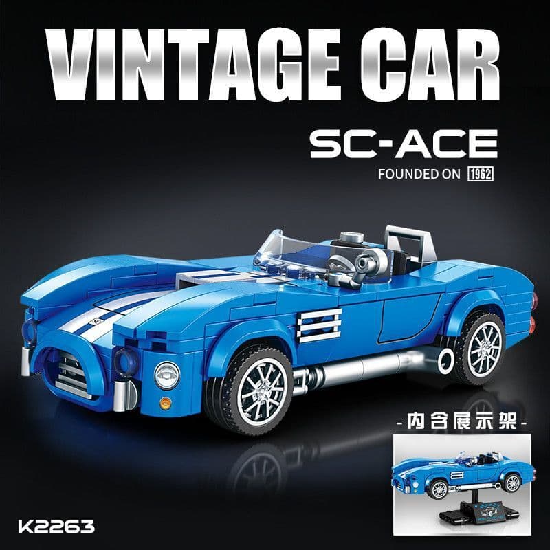 337 pçs nostálgico Retro clássico educacional bloco de construção carro esportivo clássico modelo de carro montagem deco