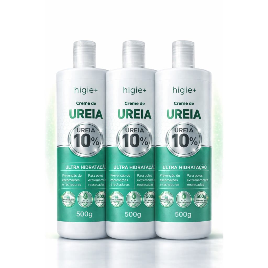 Kit com 3 Frascos de Creme de Ureia 10% 500g