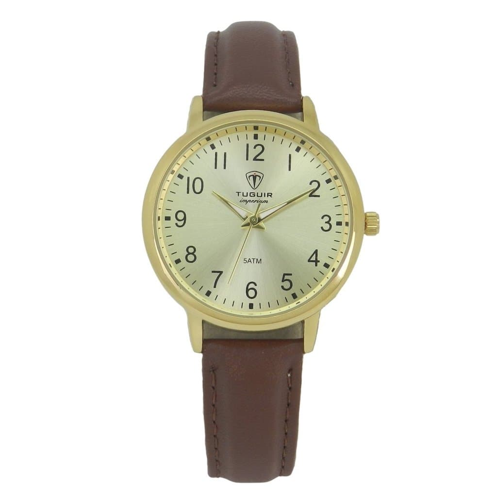 Relógio Unissex Tuguir Analógico Imperium TG30510 Dourado e Marrom 5ATM, LUXUOSO, CHARMOSO, FASHION