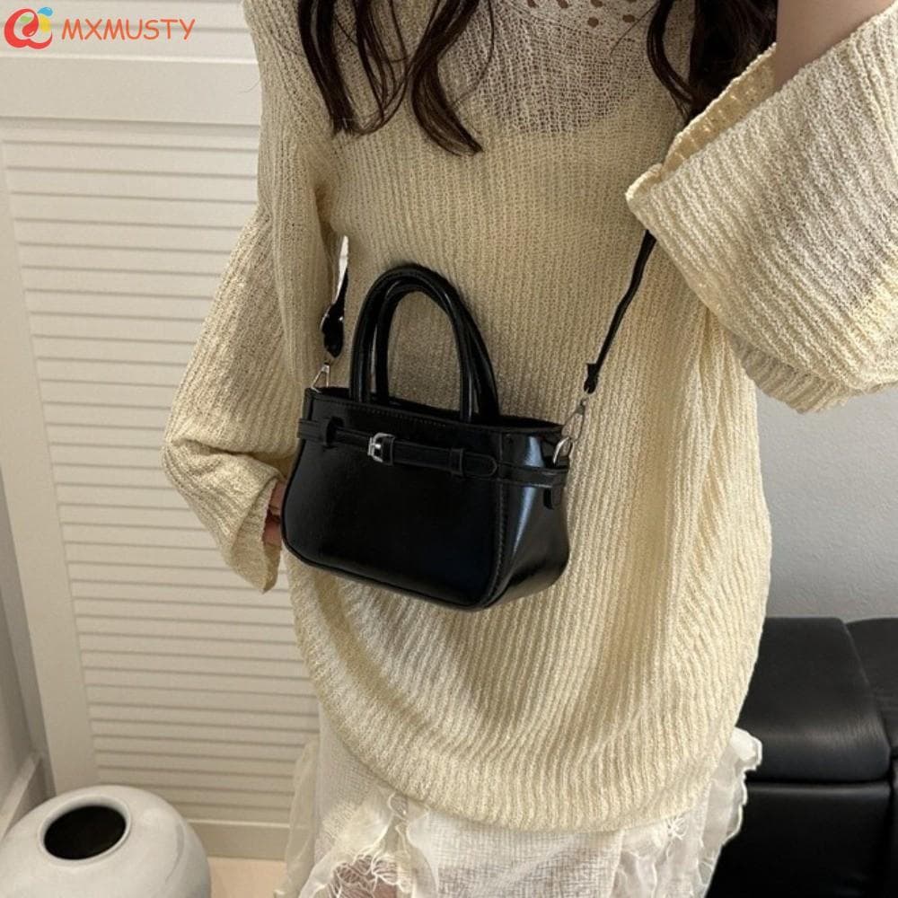 MXMUSTYZA Bolsa Quadrada Pequena , De Ombro Casual De Couro PU Com Textura Versátil , Tamanho Pequeno