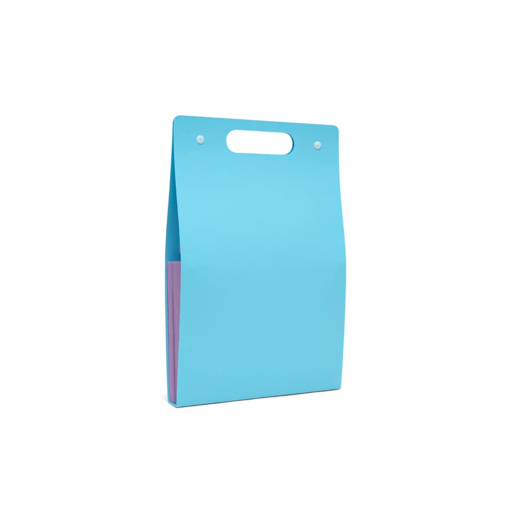 Pasta Sanfonada Vertical A4 Alça 12 Div Polibras Cor Azul