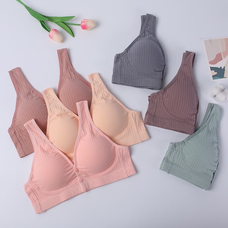 Sutiã de enfermagem reunindo sem flacidez colete estilo roupa interior para maternidade fivela frontal sem anel de aço p