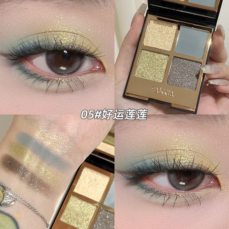 Combinação de cores especiais tão linda ~ Mojito paleta de sombras de quatro cores perolada fosca piscando maquiagem esf