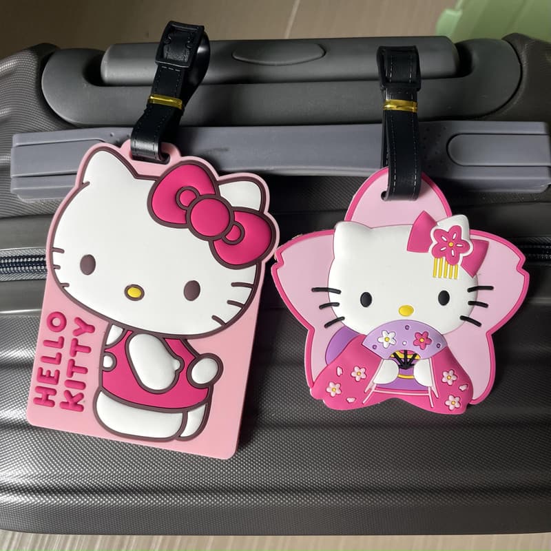 Desenhos animados KT gato bagagem tag titular do cartão mala bagagem tag mochila bagagem tag embarque remessa