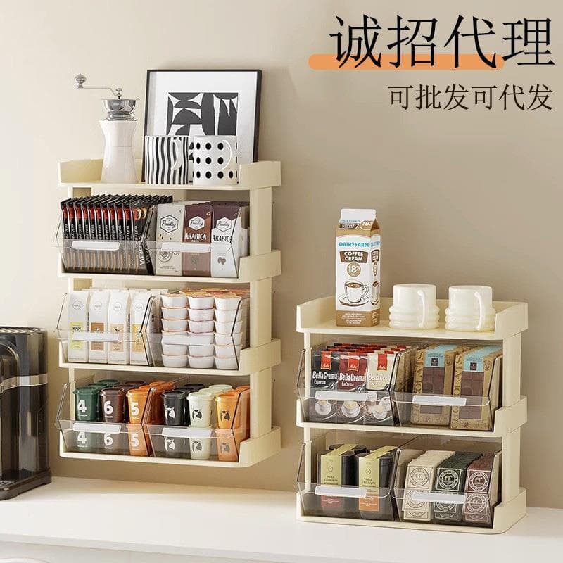 Saco de chá caixa de armazenamento mesa cápsula café dopamina rack armazenamento Desktop rack chá lanches sala chá