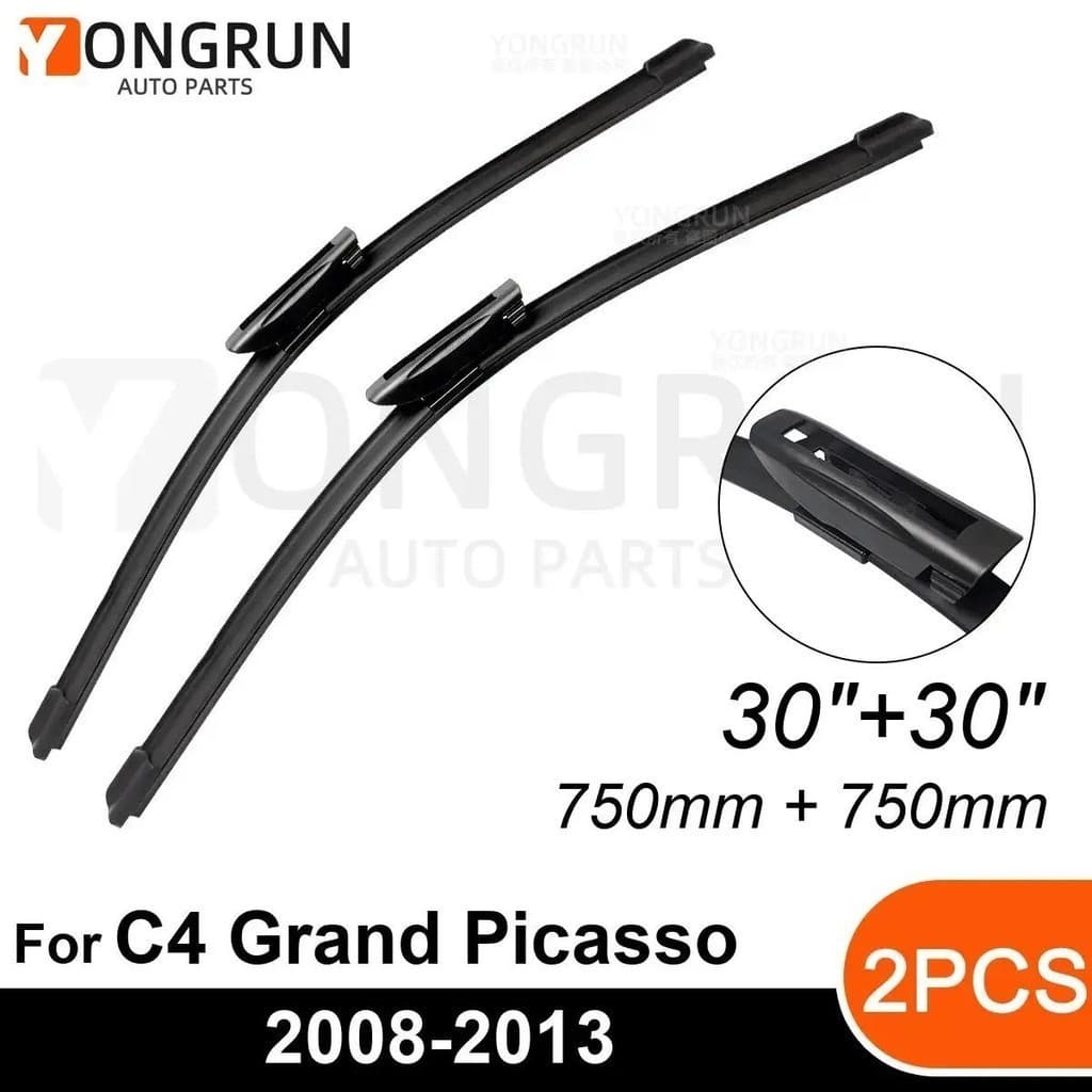 Limpadores Dianteiros Para Citroen C4 Grand Picasso/C4 MK1 2008-2013 Lâmina De Limpador De Borracha 30 " + Acessórios Pá