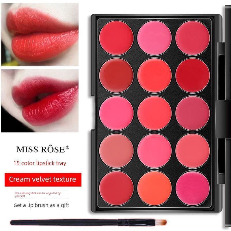 Genuíno Missrose maquiagem artista especial brilho labial paleta de batom multicolorido não-desbotamento relógio de palc