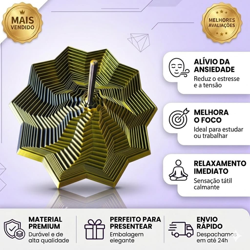 Estrela Sensorial 3D Anti Estresse Fidget Toy TEA TDAH Ansiedade Relaxante Foco Concentração