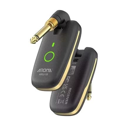 ARU-10 Sistema sem fio para guitarra M-VAVE  Transmissor 2,4 GHz Receptor 6 canais Sistema sem fio recarregável para