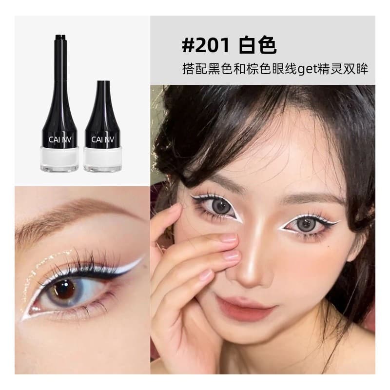 Delineador branco sem manchas, à prova d'água, preto, marrom, azul, delineador plano, caneta de cola, feminino, Anti-man