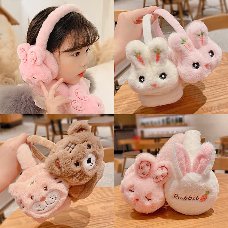 Crianças quentes earmuffs meninas bonito pelúcia inverno à prova de frio anticongelante earmuffs bebê orelha mais quente