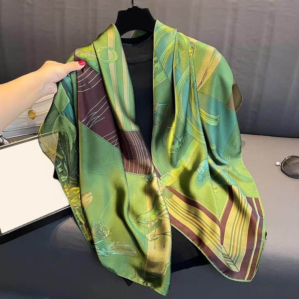 Lenço Quadrado High-end Moda Coreana Cachecol Retro Impresso De Seda Para Mulher V3t2