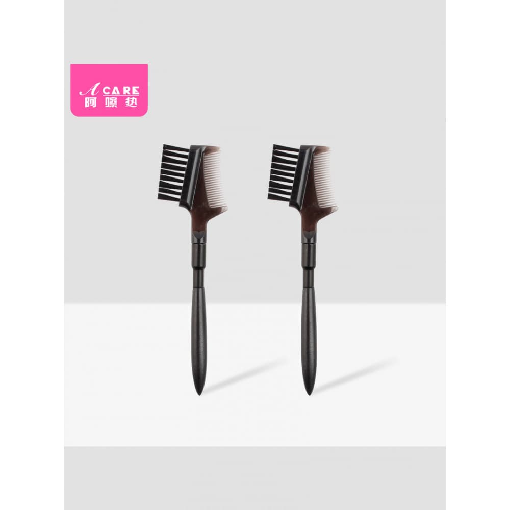 Pente de cílios AA1sq801-Preto pente de sobrancelha de duas cabeças pente de sobrancelha espiral Mini pequeno pente enxe