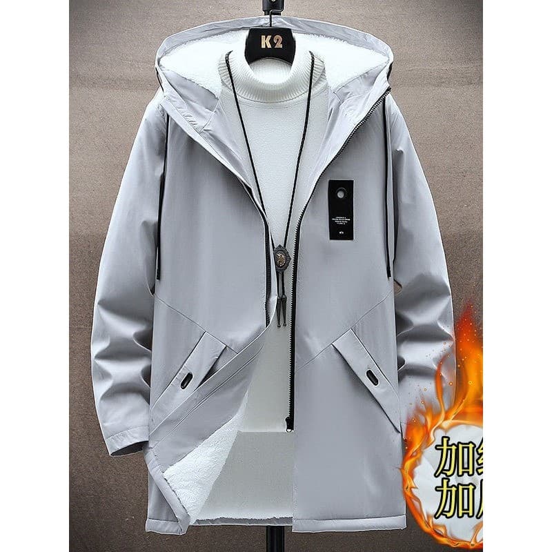 Inverno novo estilo velo-velo algodão acolchoado jaqueta masculina de comprimento médio blusão à prova de frio algodão q