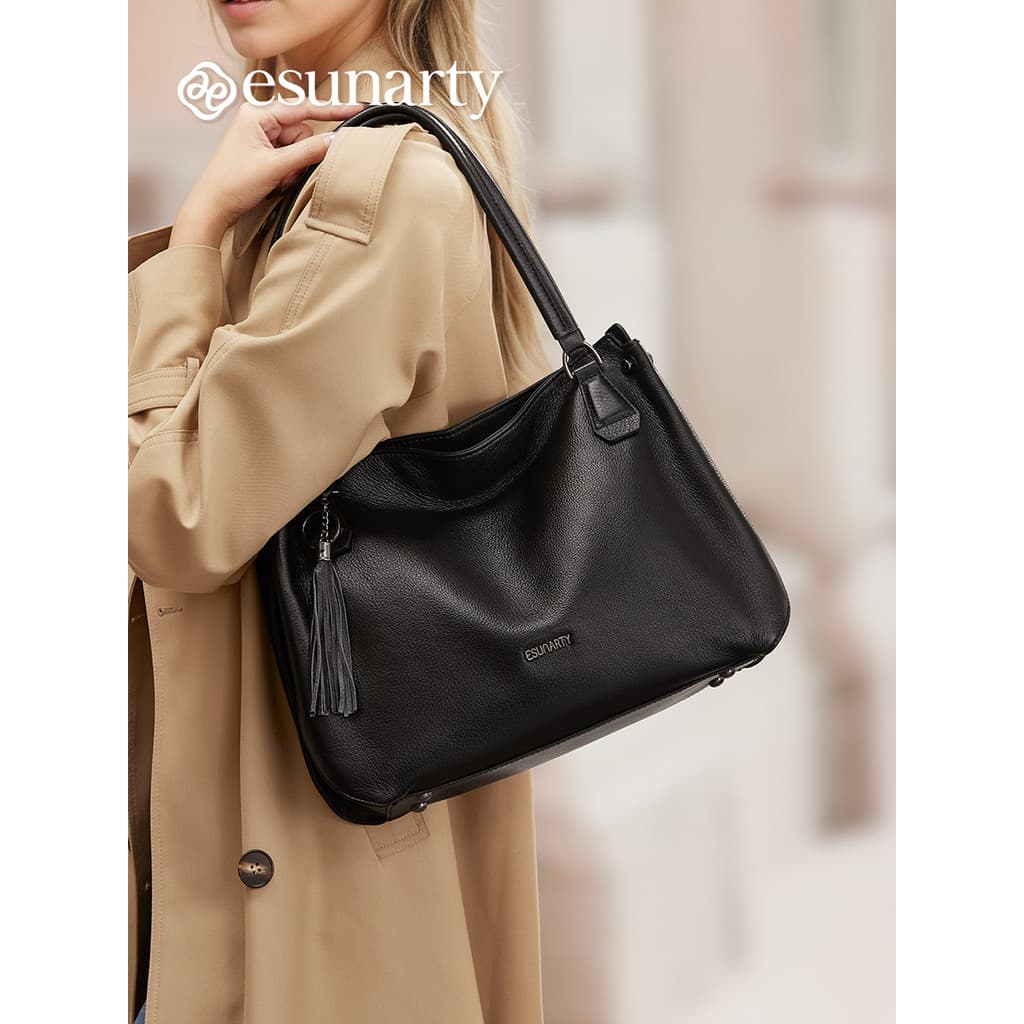 Bolsa Tote feminina de couro genuíno 2026 novo estilo grande capacidade primeira camada de couro senhoras bolsa de ombro