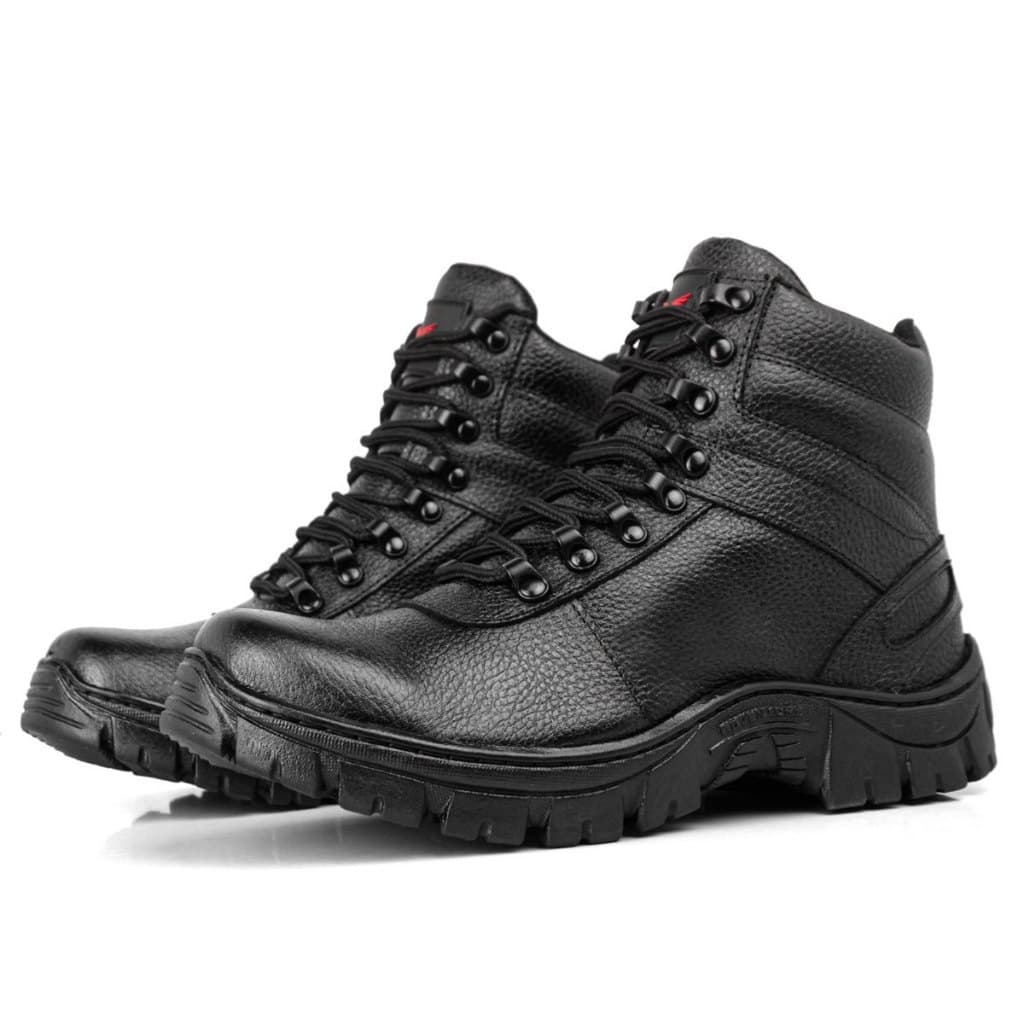Cuturno Militar Bota Cano Médio Leve em Couro Palmilha em Gel Masculino e Feminino