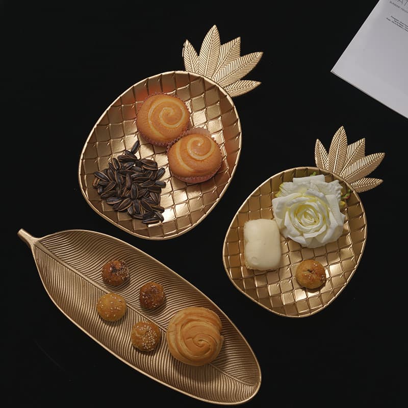 Bandeja INS Simples Nórdica para Lanches e Doces para Sala de Estar e Mesa de Jantar, Bandeja Dourada Criativa, Ornament