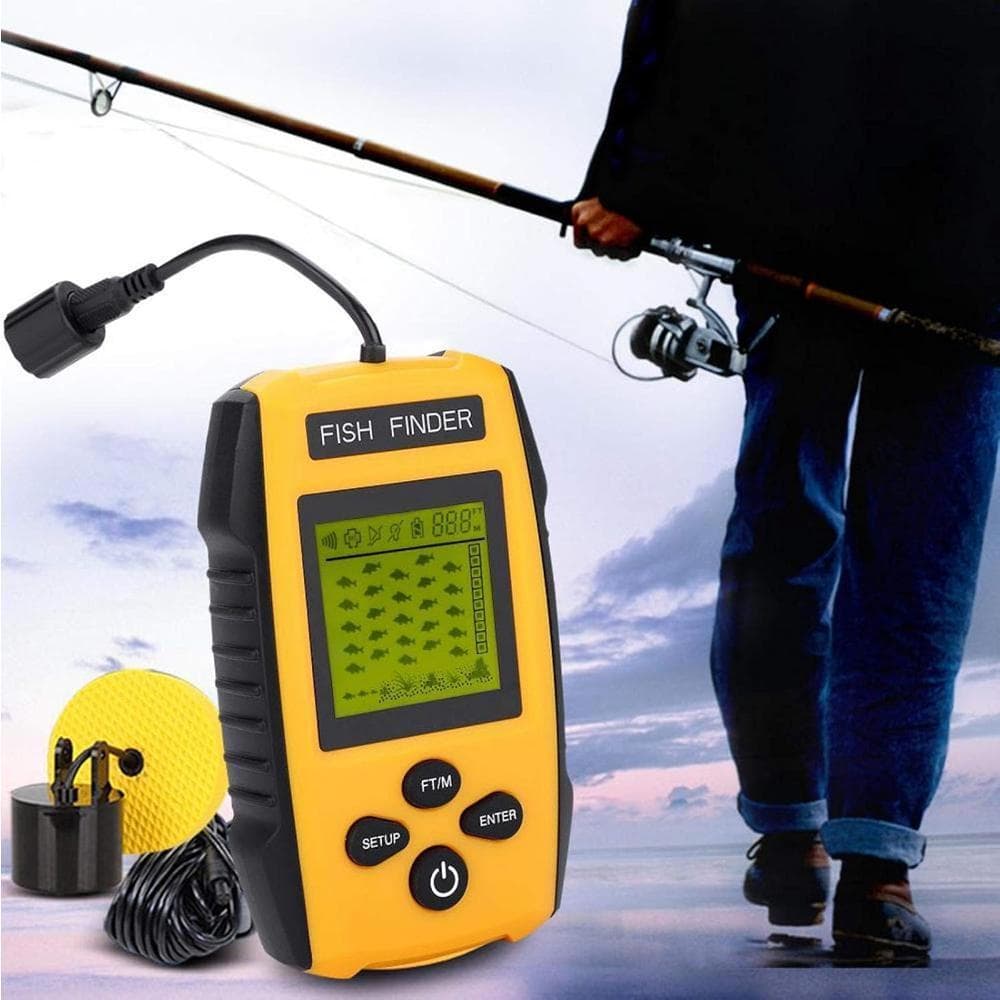 Localizador de Peixes Portátil com Sonar e Tela LCD, Sensor de Alta Precisão para Pesca Profissional
