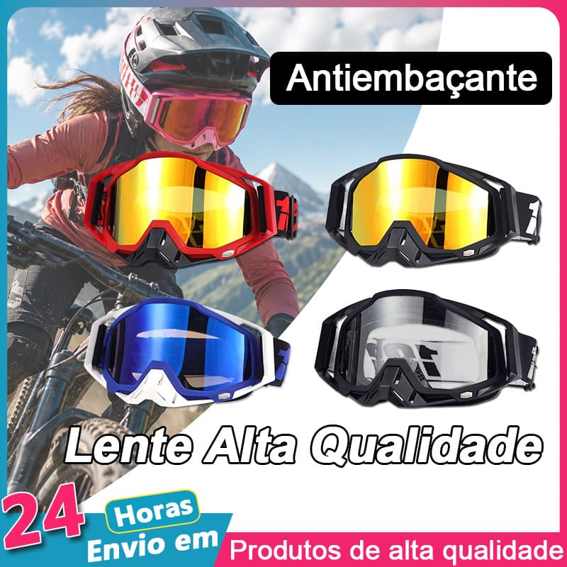 Óculos Moto Motocross Anti-UV400 Prova Vento Névoa para Capacete