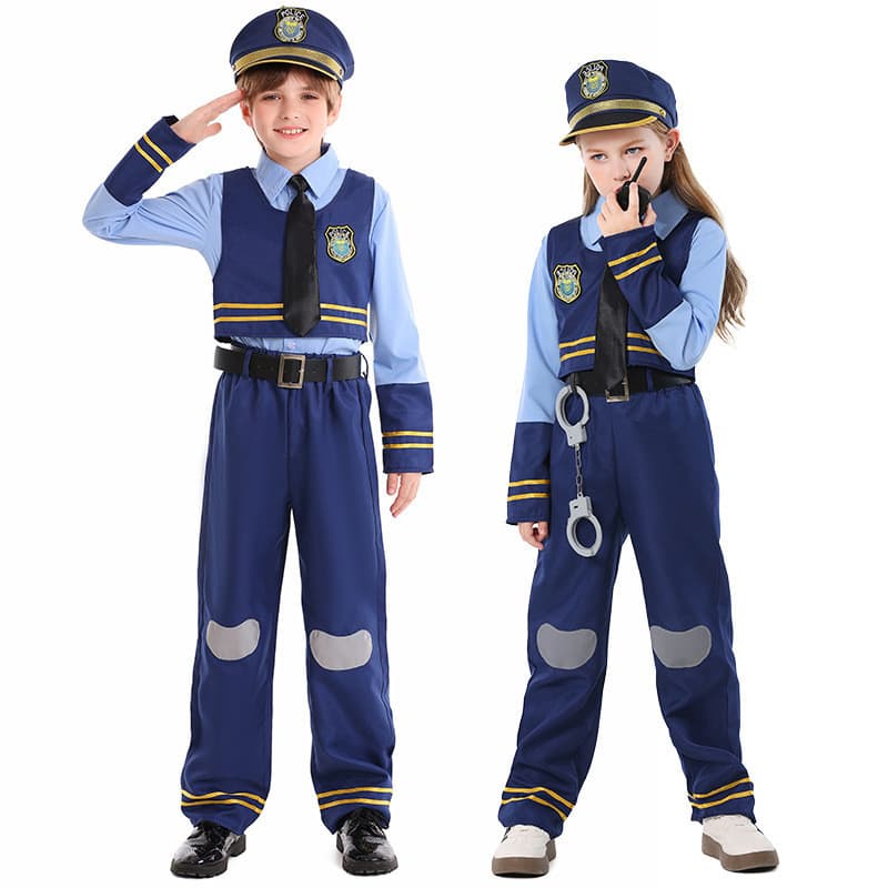 Qualidade dia das crianças meninos traje de palco Halloween coelho policial escritório jardim de infância programa desem