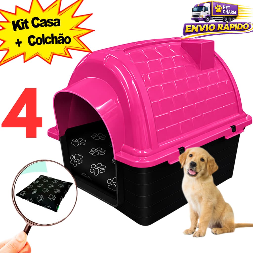 Casa Casinha Nº4 Cachorros Médio Porte 2 em 1 Colchonete Cama cachorro