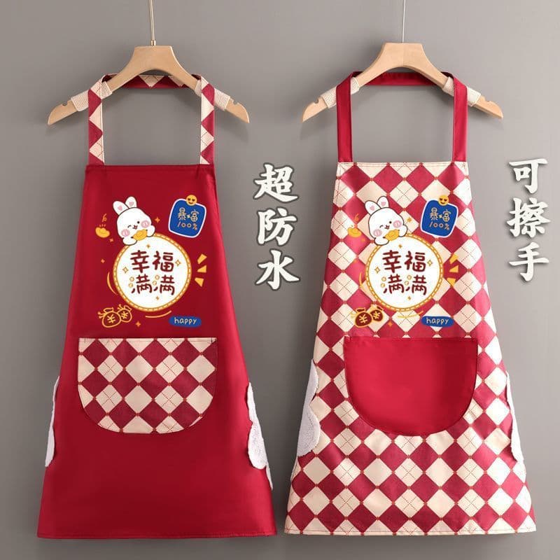 Avental de ano novo cozinha doméstico impermeável à prova de óleo macacão feminino impressão personalizada Catering Hote