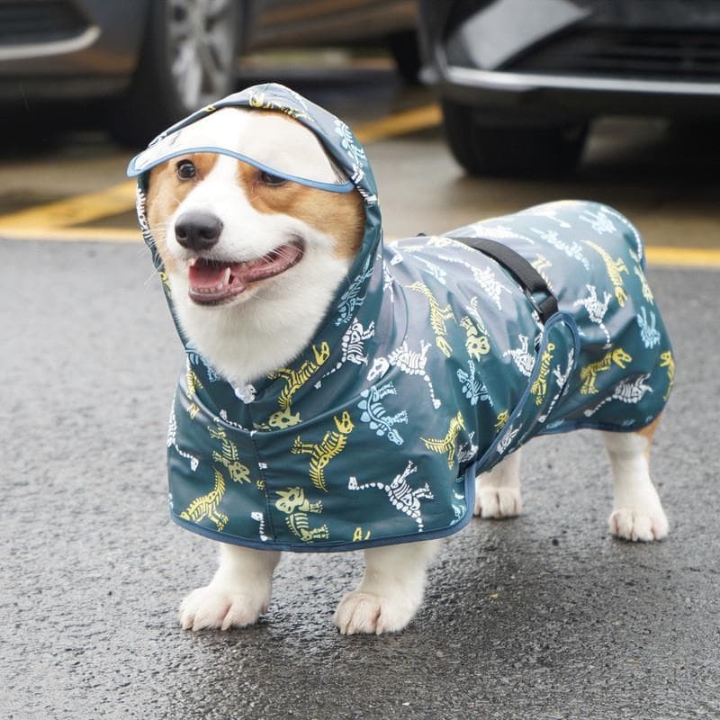 Capa de chuva para cachorro Corgi, à prova d'água, com tudo incluído, respirável, Bichon, à prova d'água, equipamento de