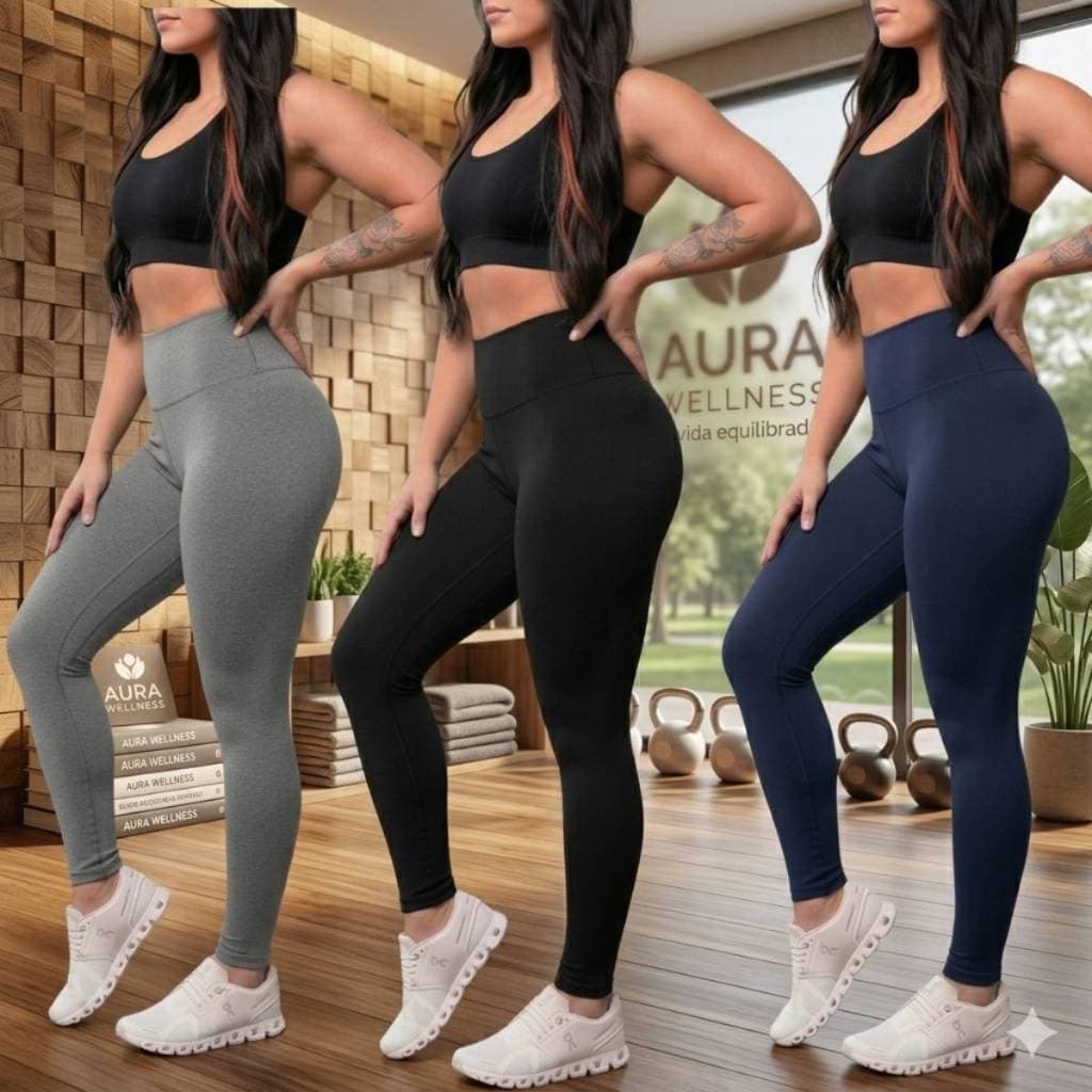 Kit 3 Calças Legging Feminina inverno Legue Para Trabalhar Nao fica transparente Suplex Lisa Básica