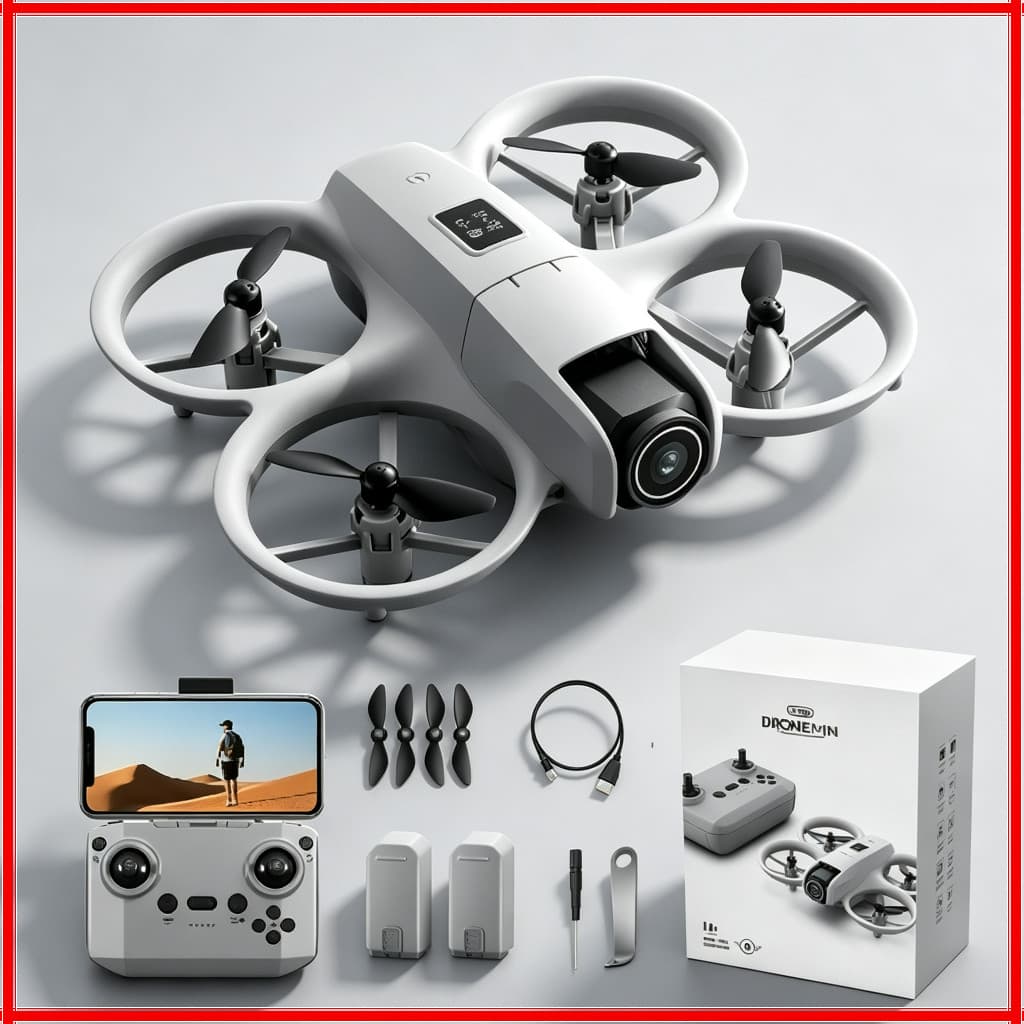 Drone Mini DLI-NEO com Câmera Dual 4K Fluxo Óptico Proteção de Hélice 360° com 2 Baterias